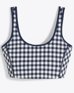 Sports Bra in Navy Gingham
