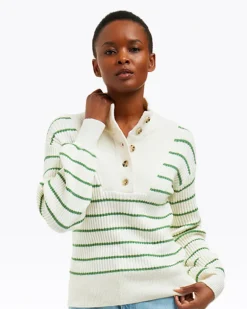 Striped Button Front Sweater
