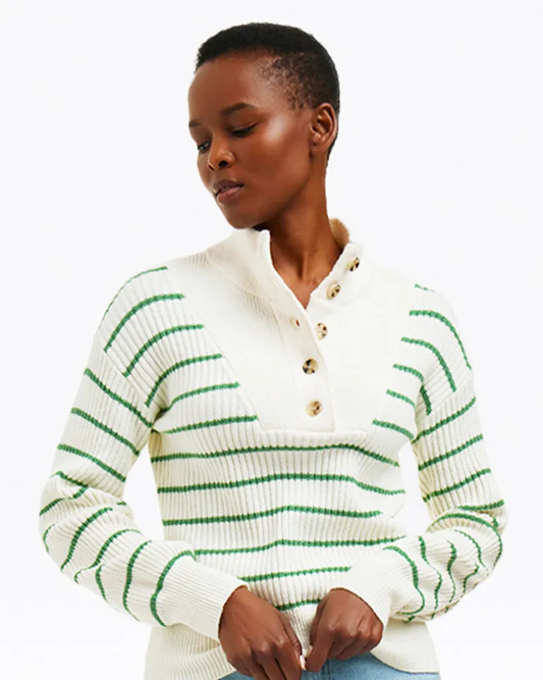 Striped Button Front Sweater