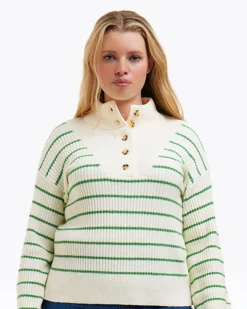 Striped Button Front Sweater