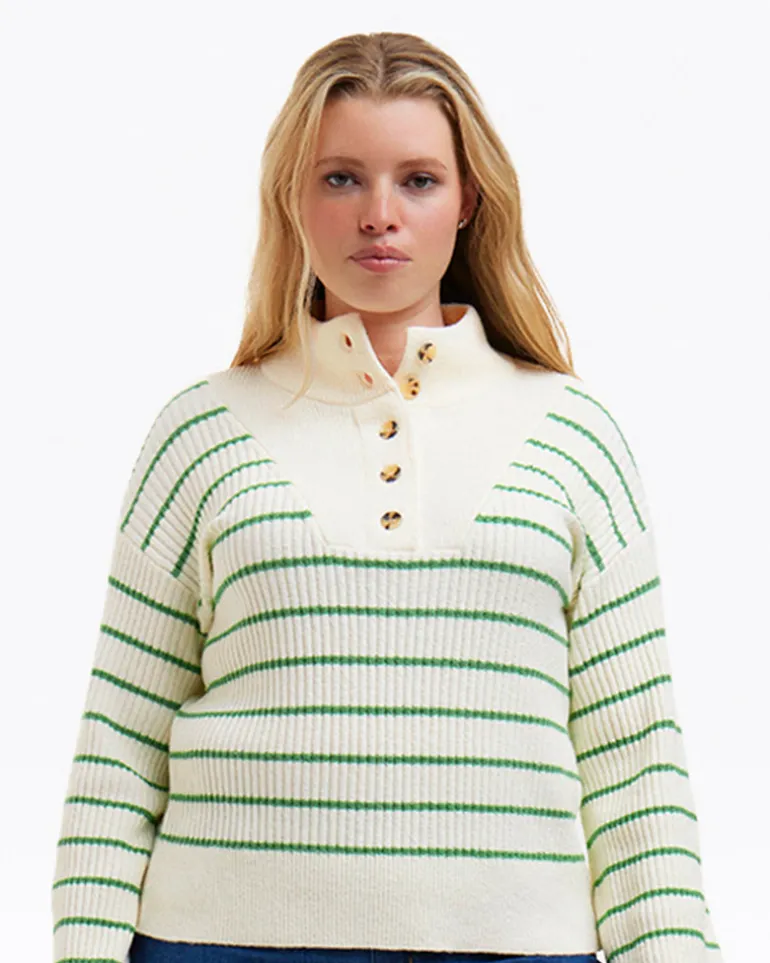 Striped Button Front Sweater