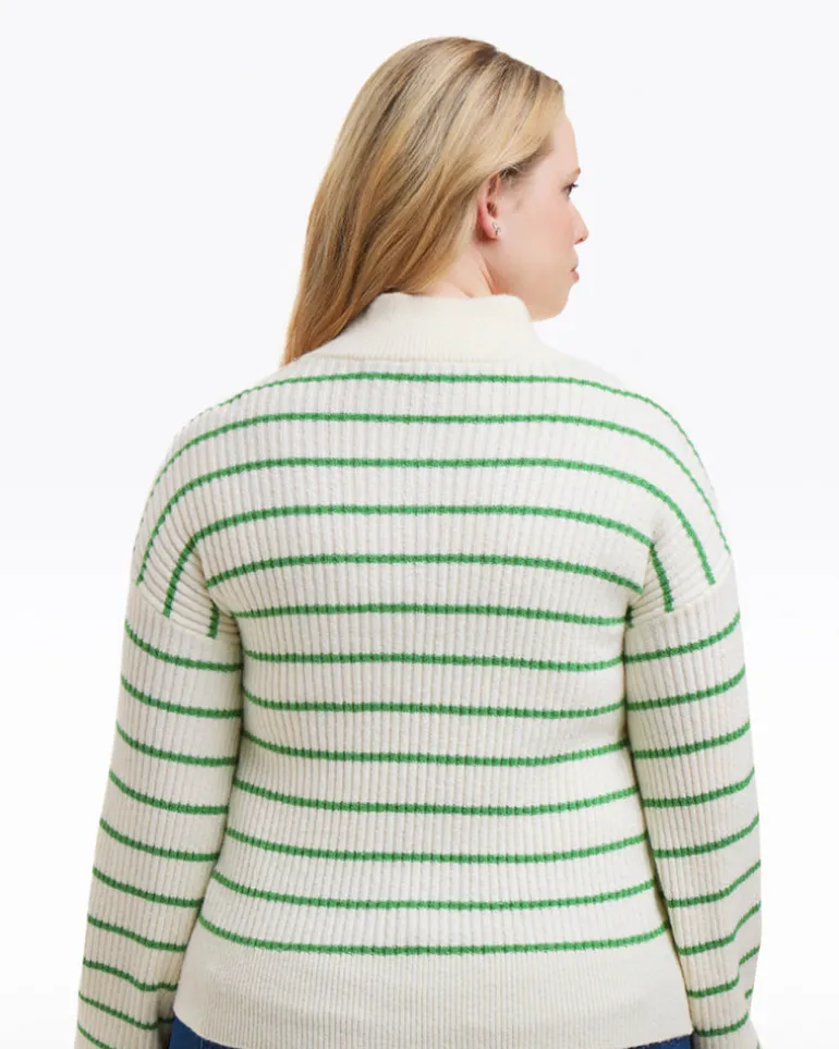 Striped Button Front Sweater