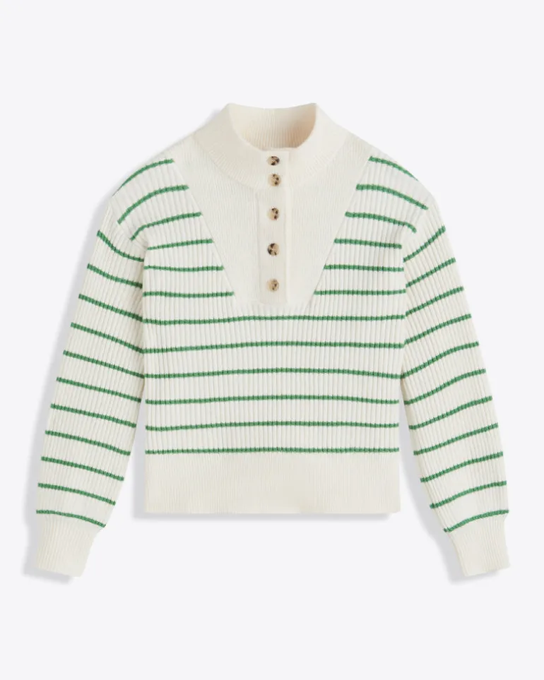 Striped Button Front Sweater