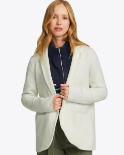Sweater Knit Blazer in Magnolia White