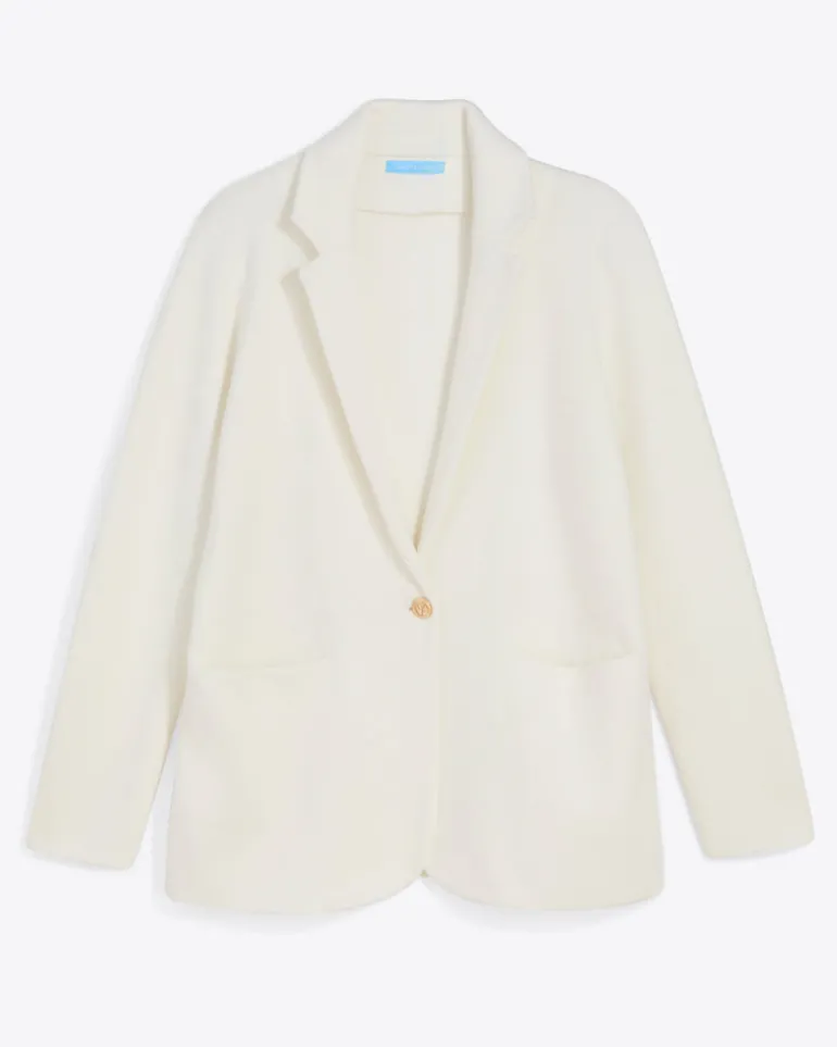 Sweater Knit Blazer in Magnolia White