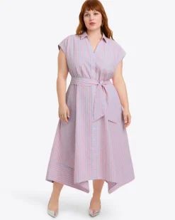 Trisha Handkerchief Dress in Seersucker Stripe