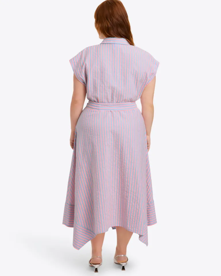 Trisha Handkerchief Dress in Seersucker Stripe