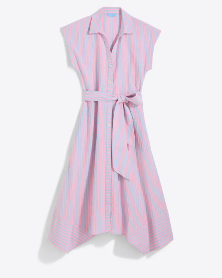 Trisha Handkerchief Dress in Seersucker Stripe