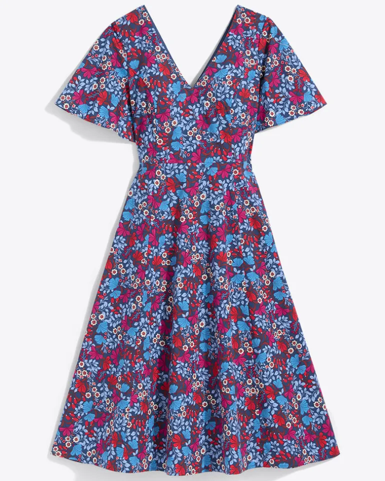 Vivienne Love Circle Midi Dress in Stretch Poplin