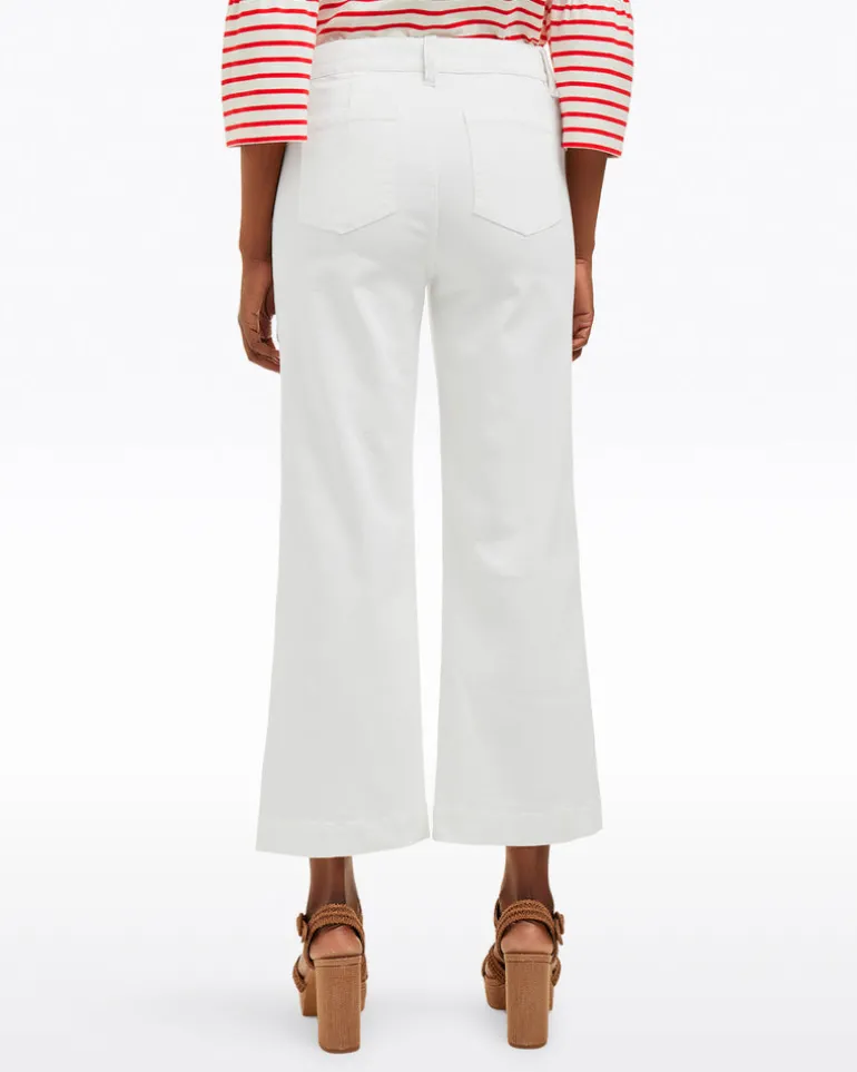Wide Leg Jeans in White Denim