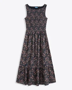 Wren Sleeveless Smocked Midi Dress in Twilight Vines