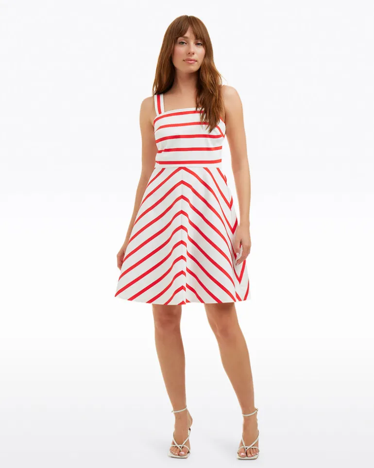 Zoe Love Circle Dress in Red Wentworth Stripe