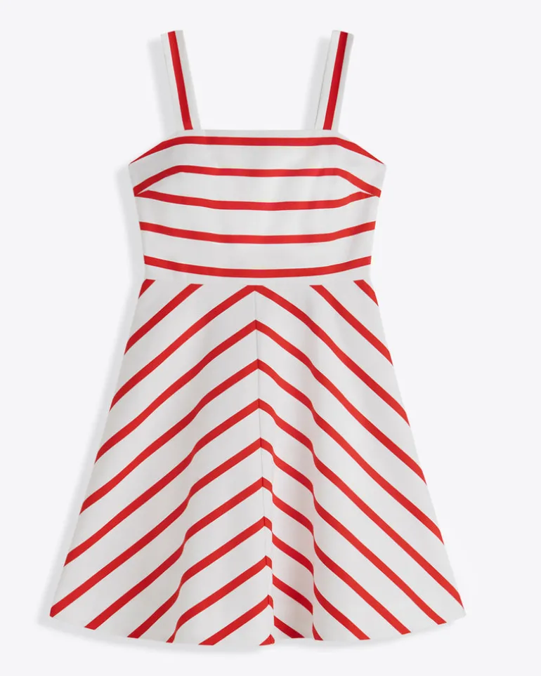Zoe Love Circle Dress in Red Wentworth Stripe